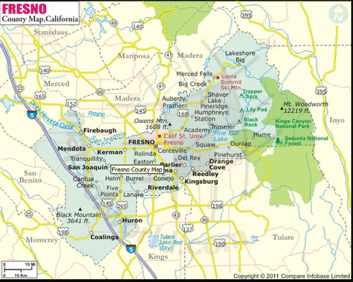 Fresno comte Carte californie